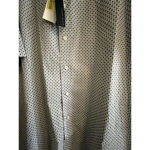 Perry Ellis Alloy Big & Tall Button Up Short Sleeve Shirt XLT TGE EGA 100% Cotto - Picture 7 of 15